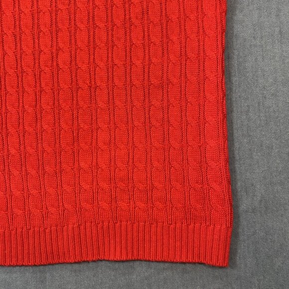 Andrée By Unit Red Cable Knit Short Sleeve Sweater Large Womens Casual Wear - Picture 2 of 10
